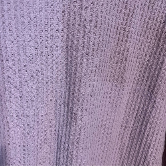 American Eagle Purple Waffle Knit Long Sleeve Top - Picture 4 of 5